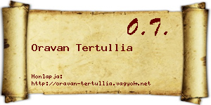 Oravan Tertullia névjegykártya